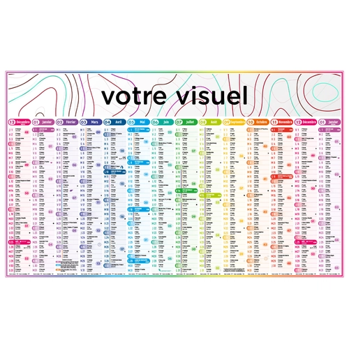 image du produit Calendrier bancaire 2025  4 SAISONS 65 x 40 cm - 13 mois recto seul