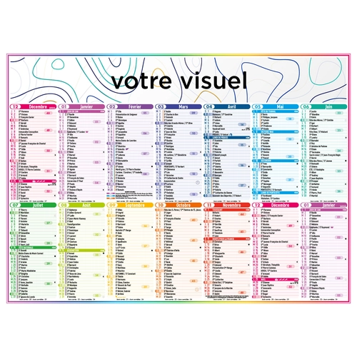 image du produit Calendrier bancaire 2025  4 SAISONS - Carte Europe verso - HORIZONTAL