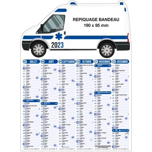 image du produit Calendrier bancaire 2025  AMBULANCE 55 x 40 cm - 6 mois par face