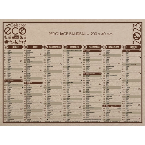 image du produit Calendrier bancaire 2025  ECO 27 x 21 cm - 7 mois par face