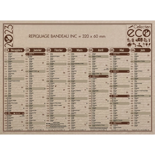 image du produit Calendrier bancaire 2025  ECO 43 x 33 cm - 7 mois par face