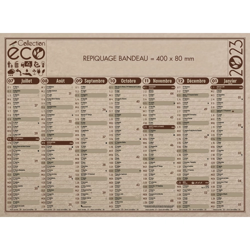 image du produit Calendrier bancaire 2025  ECO 55 x 40 cm - 7 mois par face