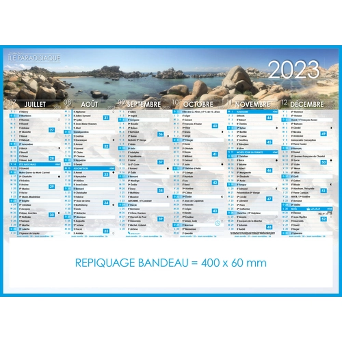 image du produit Calendrier bancaire 2025  ILES DE PARADIS format 43 x 33 cm - 6 mois par face