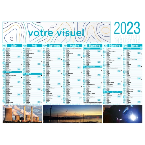 image du produit Calendrier bancaire 2025  INDUSTRIE format 27 x 21 cm - 7 mois par face