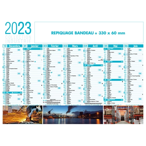 image du produit Calendrier bancaire 2025  INDUSTRIE format 43 x 33 cm - 7 mois par face