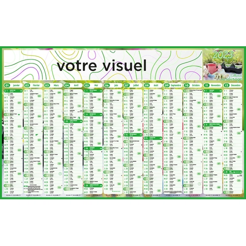 image du produit Calendrier bancaire 2025  JARDINAGE 65 x 40 cm - 12 mois recto