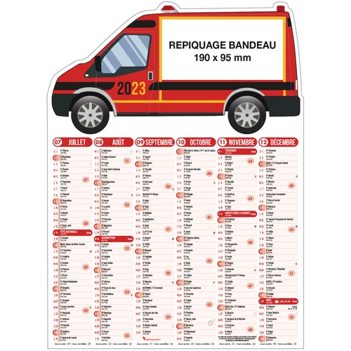 image du produit Calendrier bancaire 2025  POMPIERS 55 x 40 cm - 6 mois par face