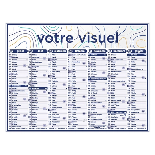 image du produit Calendrier bancaire 2025 PREMIUM 27 x 21 cm - 7 mois par face