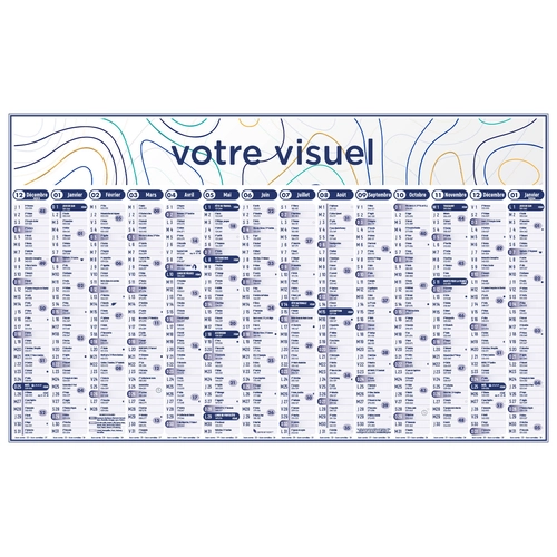 image du produit Calendrier bancaire 2025  PREMIUM - format 65 x 40 cm avec 13 mois sur une face