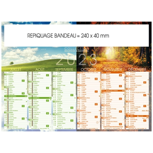 image du produit Calendrier bancaire 2025  SOLSTICES format 27 x 21 cm - 6 mois par face