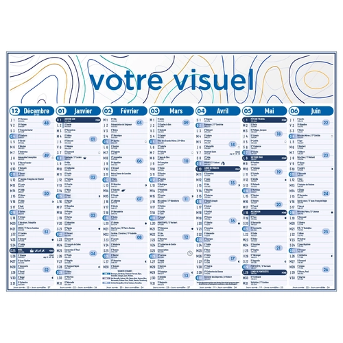 image du produit Calendrier bancaire 2025  STANDARD 27 x 21 cm - 7 mois par face