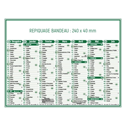 image du produit Calendrier bancaire 2025  STANDARD 27 x 21 cm - 7 mois par face