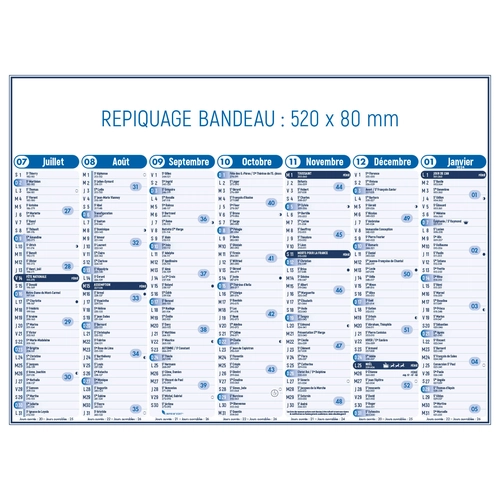 image du produit Calendrier bancaire 2025  STANDARD 43 x 33 cm - 7 mois par face