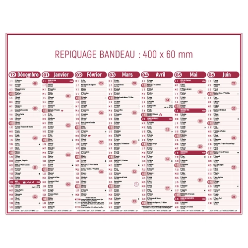 image du produit Calendrier bancaire 2025  STANDARD 43 x 33 cm - 7 mois par face