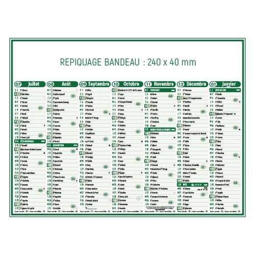 image du produit Calendrier bancaire 2025  STANDARD 43 x 33 cm - 7 mois par face