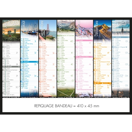 image du produit Calendrier bancaire 2025  VOYAGE format 43 x 33 cm - 7 mois par face