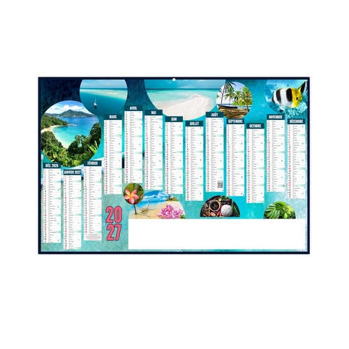 image du produit Calendrier bancaire publicitaire 13 mois exotique - avec vernis sélectif