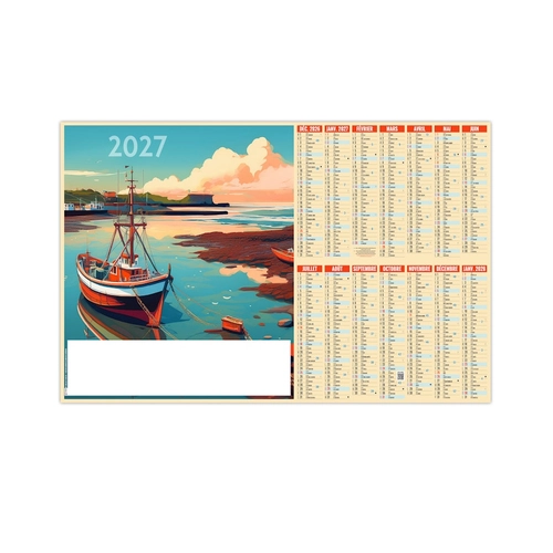 image du produit Calendrier bancaire publicitaire 14 mois graphisme néo-rétro