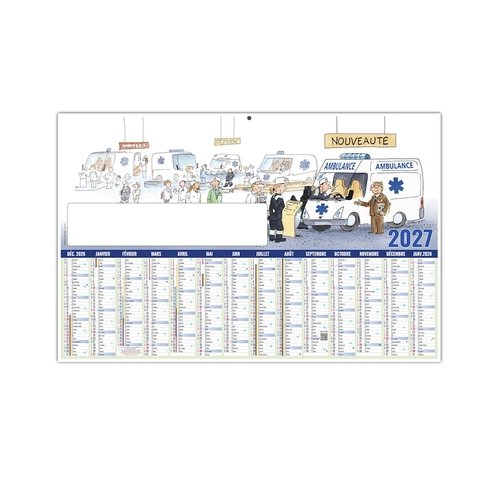 image du produit Calendrier bancaire publicitaire découpé ou non - thème humour ambulancier