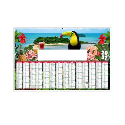 image du produit Calendrier bancaire publicitaire découpé ou non thème vacances tropiques
