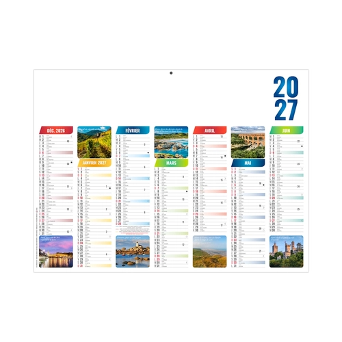 image du produit Calendrier bancaire publicitaire illustré sur la France