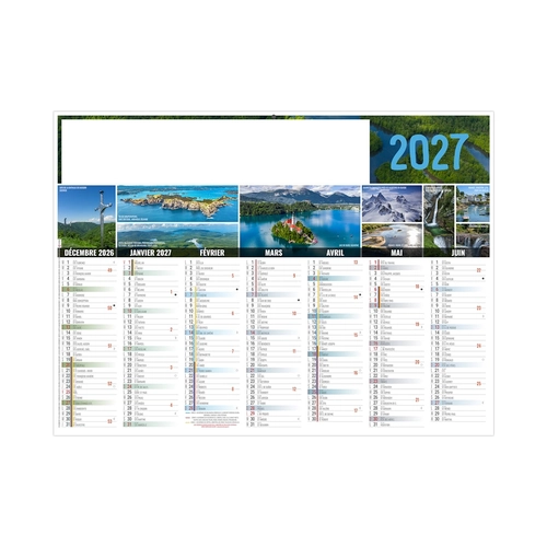 image du produit Calendrier bancaire publicitaire paysage du monde