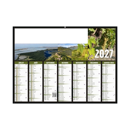 image du produit Calendrier bancaire publicitaire proposé sur le thème du vin