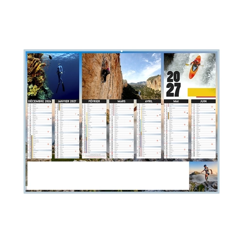 image du produit Calendrier bancaire publicitaire thème sport extrême - personnalisable à vos visuels
