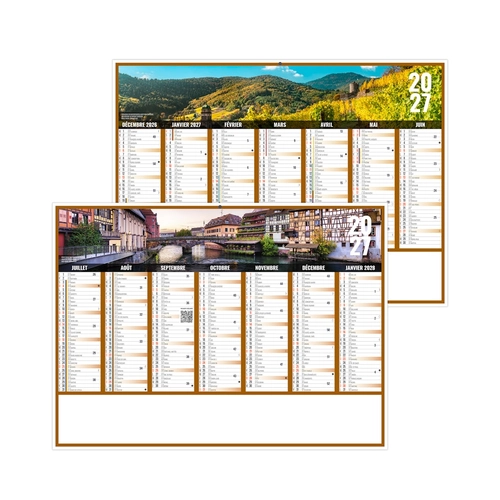 image du produit Calendrier bancaire publicitaire vues panoramiques Grand-Est
