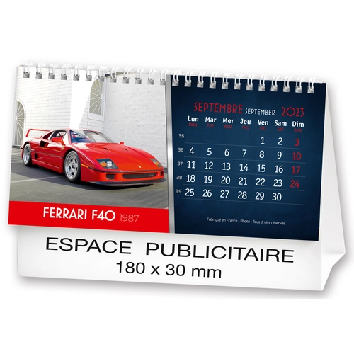 image du produit Calendrier chevalet 2025  AUTOS DE LEGENDE 21 x 15 cm - 13 feuillets