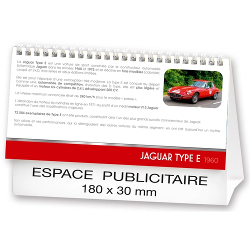 image du produit Calendrier chevalet 2025  AUTOS DE LEGENDE 21 x 15 cm - 13 feuillets