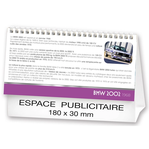 image du produit Calendrier chevalet 2025  AUTOS DE LEGENDE 21 x 15 cm - 13 feuillets