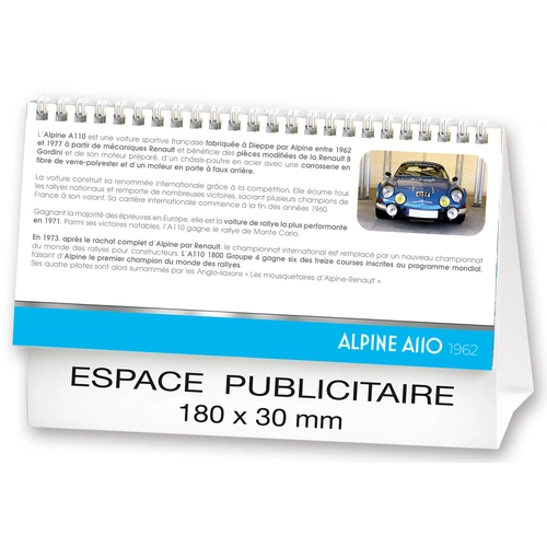 image du produit Calendrier chevalet 2025  AUTOS DE LEGENDE 21 x 15 cm - 13 feuillets