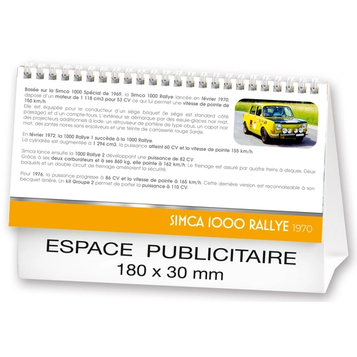 image du produit Calendrier chevalet 2025  AUTOS DE LEGENDE 21 x 15 cm - 13 feuillets