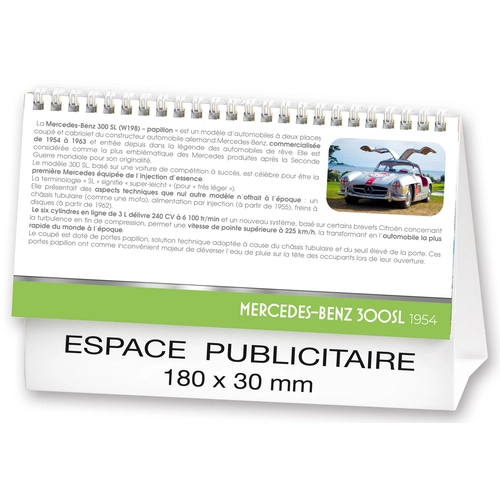 image du produit Calendrier chevalet 2025  AUTOS DE LEGENDE 21 x 15 cm - 13 feuillets