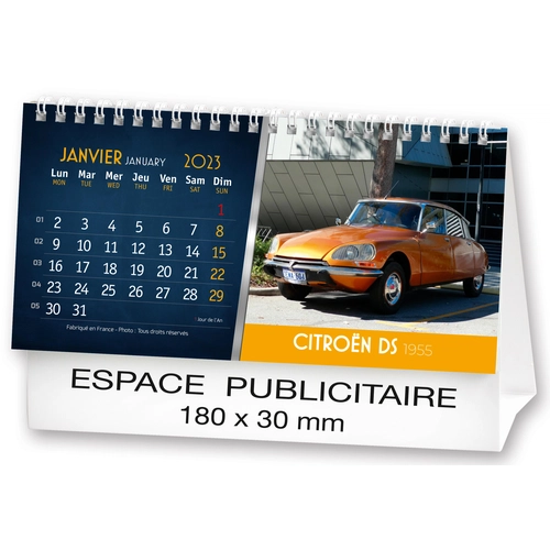 image du produit Calendrier chevalet 2025  AUTOS DE LEGENDE 21 x 15 cm - 13 feuillets