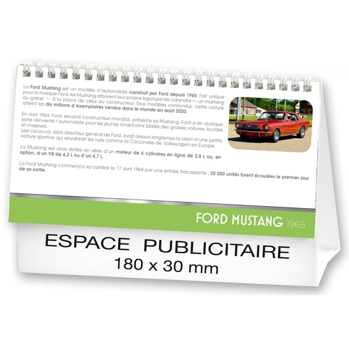 image du produit Calendrier chevalet 2025  AUTOS DE LEGENDE 21 x 15 cm - 13 feuillets