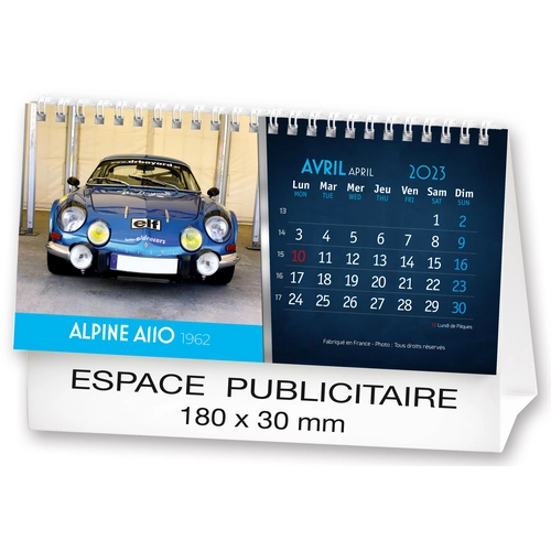 image du produit Calendrier chevalet 2025  AUTOS DE LEGENDE 21 x 15 cm - 13 feuillets