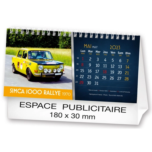 image du produit Calendrier chevalet 2025  AUTOS DE LEGENDE 21 x 15 cm - 13 feuillets