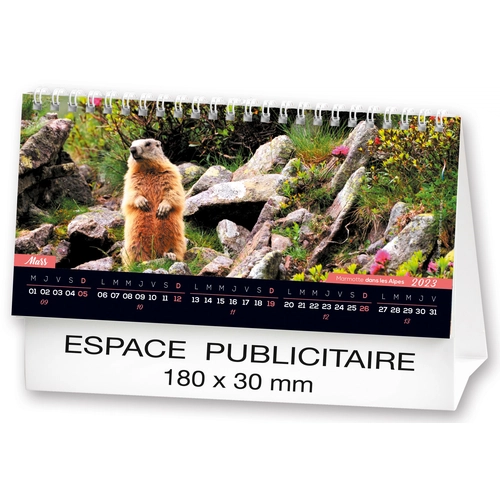 image du produit Calendrier chevalet 2025  MONTAGNE DE FRANCE 21 x 15 cm - 13 feuillets