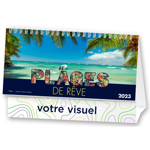 image du produit Calendrier chevalet 2025  PLAGES DE REVE 21 x 15 cm - 13 feuillets