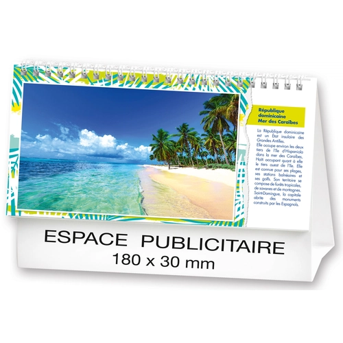 image du produit Calendrier chevalet 2025  PLAGES DE REVE 21 x 15 cm - 13 feuillets