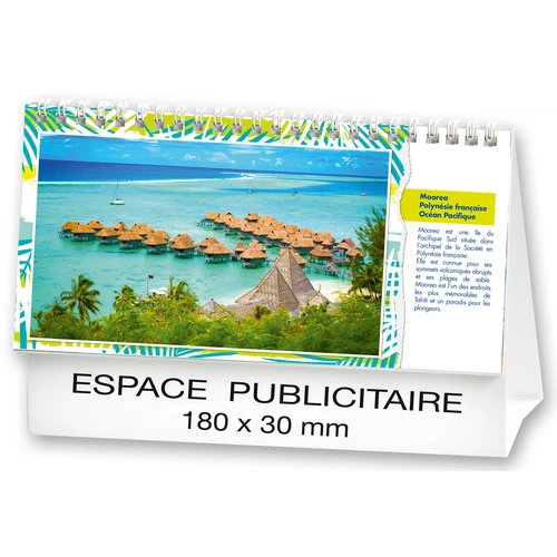 image du produit Calendrier chevalet 2025  PLAGES DE REVE 21 x 15 cm - 13 feuillets