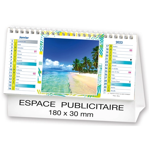 image du produit Calendrier chevalet 2025  PLAGES DE REVE 21 x 15 cm - 13 feuillets