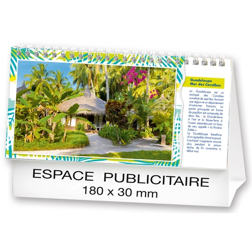 image du produit Calendrier chevalet 2025  PLAGES DE REVE 21 x 15 cm - 13 feuillets