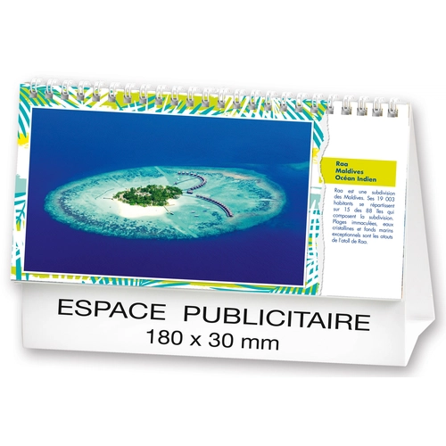 image du produit Calendrier chevalet 2025  PLAGES DE REVE 21 x 15 cm - 13 feuillets