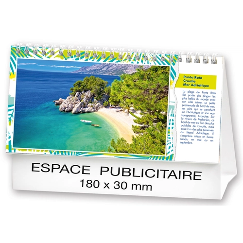 image du produit Calendrier chevalet 2025  PLAGES DE REVE 21 x 15 cm - 13 feuillets