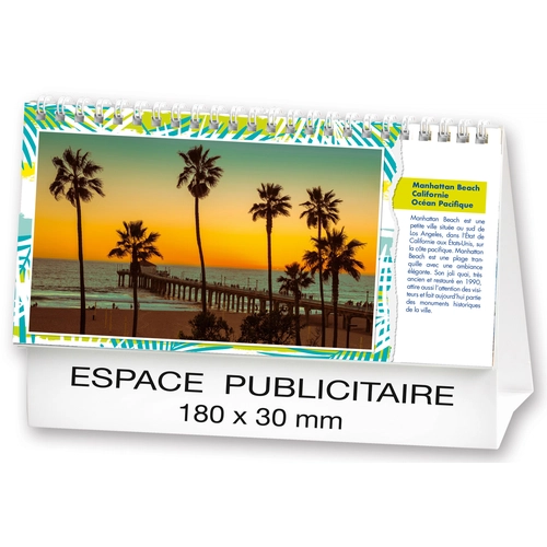 image du produit Calendrier chevalet 2025  PLAGES DE REVE 21 x 15 cm - 13 feuillets