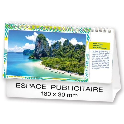 image du produit Calendrier chevalet 2025  PLAGES DE REVE 21 x 15 cm - 13 feuillets