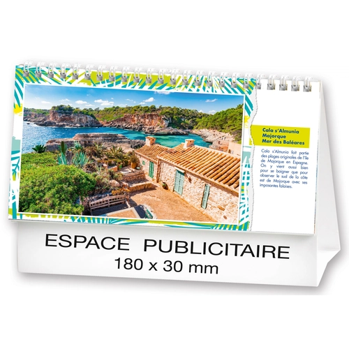 image du produit Calendrier chevalet 2025  PLAGES DE REVE 21 x 15 cm - 13 feuillets